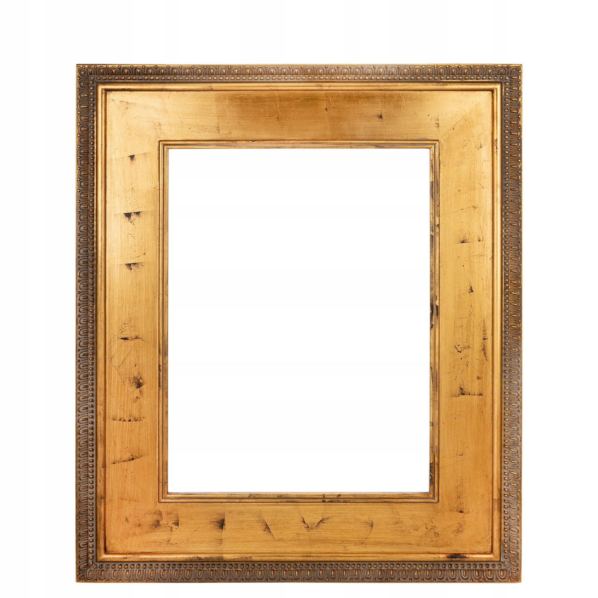 Zlatý starožitný dekoratívny rámik na obraz, široký, staré ornamentálne zlato