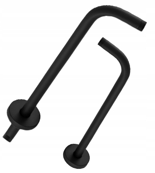 Kulaté Rameno Dešťové Sprchy Sprchová Trubka Černá Nástěnný Držák