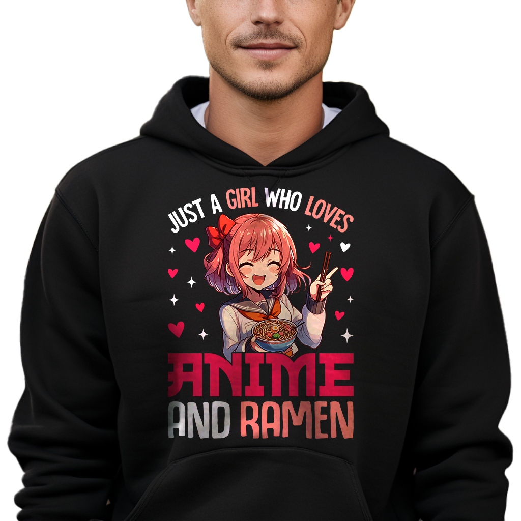 Mikina S Kapucí Pro Mládež Černá XXL Kawaii Anime Manga MIX Wz