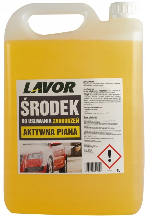 LAVOR ŚRODEK AKTYWNA PIANA 4L MOCNA DO MYCIA AUT SAMOCHODU KONCENTRAT