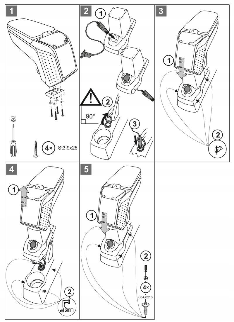 V00938 - ARMREST ARM 2 Dacia Logan / Sandero, 2017 -, Sil