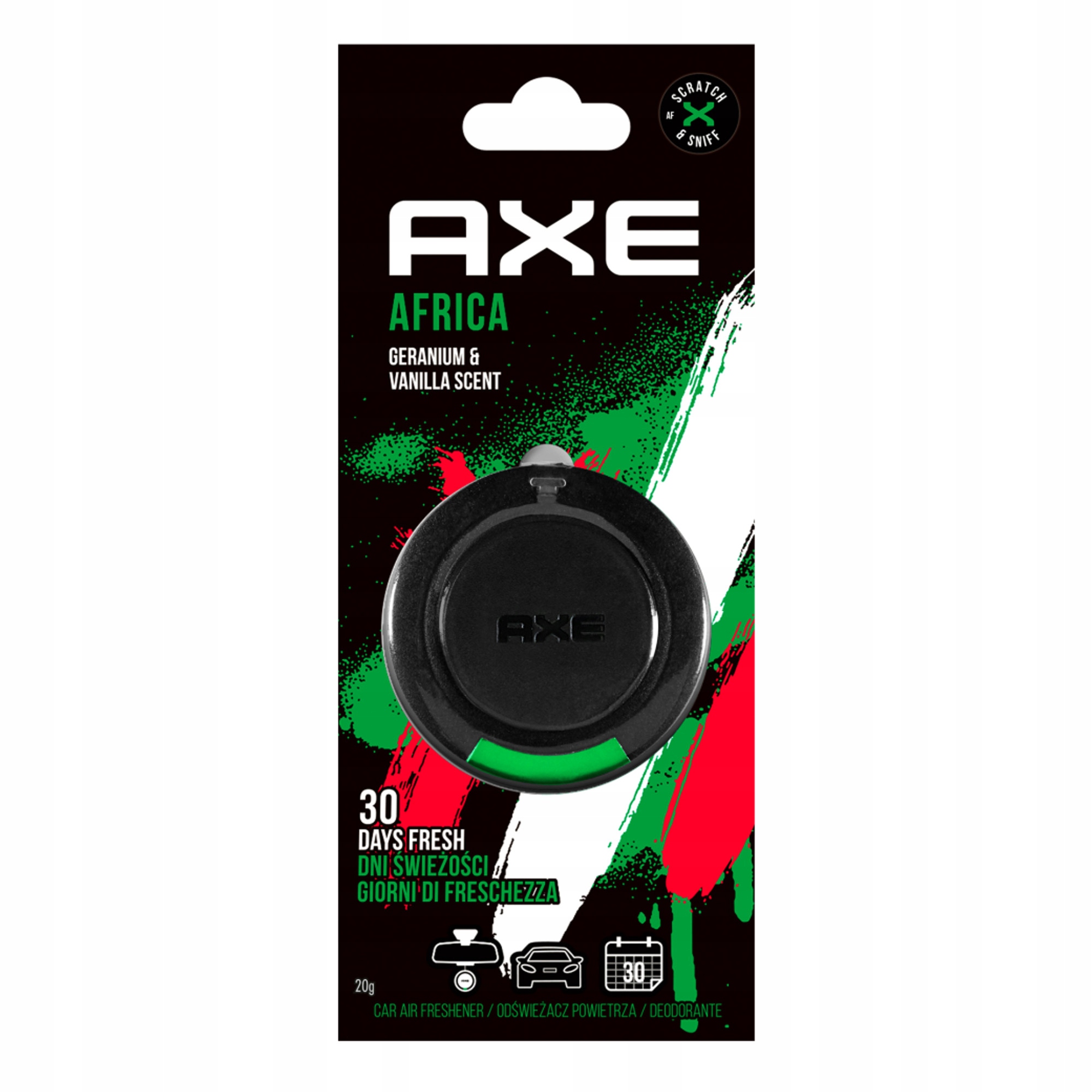 

Axe Zapach Samochodowy Zawieszka Africa