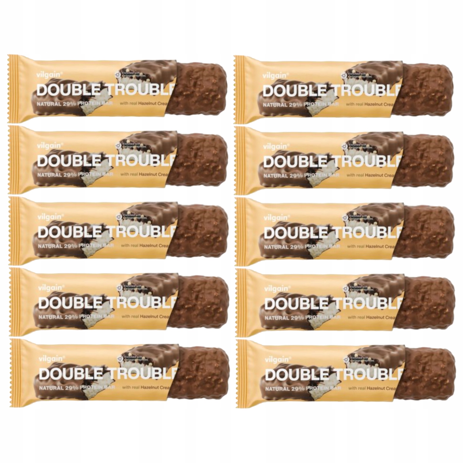 10x Vilgain Double Trouble Protein Bar orzechy laskowe z mleczną czekoladą