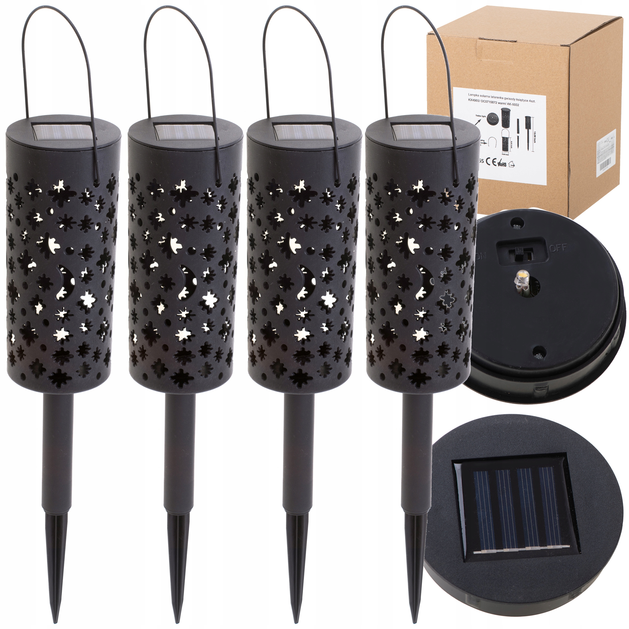 

4X Lampy Solarne Ogrodowe Lampiony Lampa Do Ogrodu