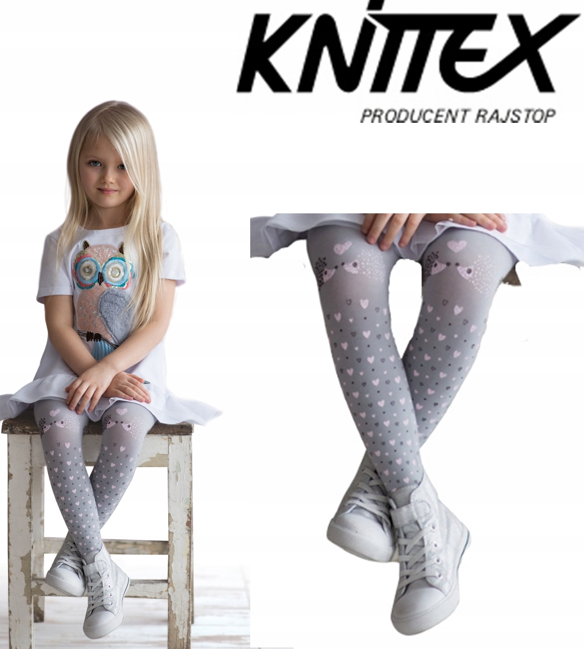 

Knittex rajstopy dziecięce Pixie białe 122-128