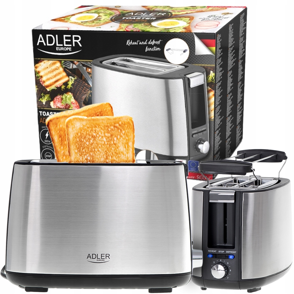Toster AD 3214 z Rusztem 7 Poziomów Opiekania 900W Stal Nierdzewna