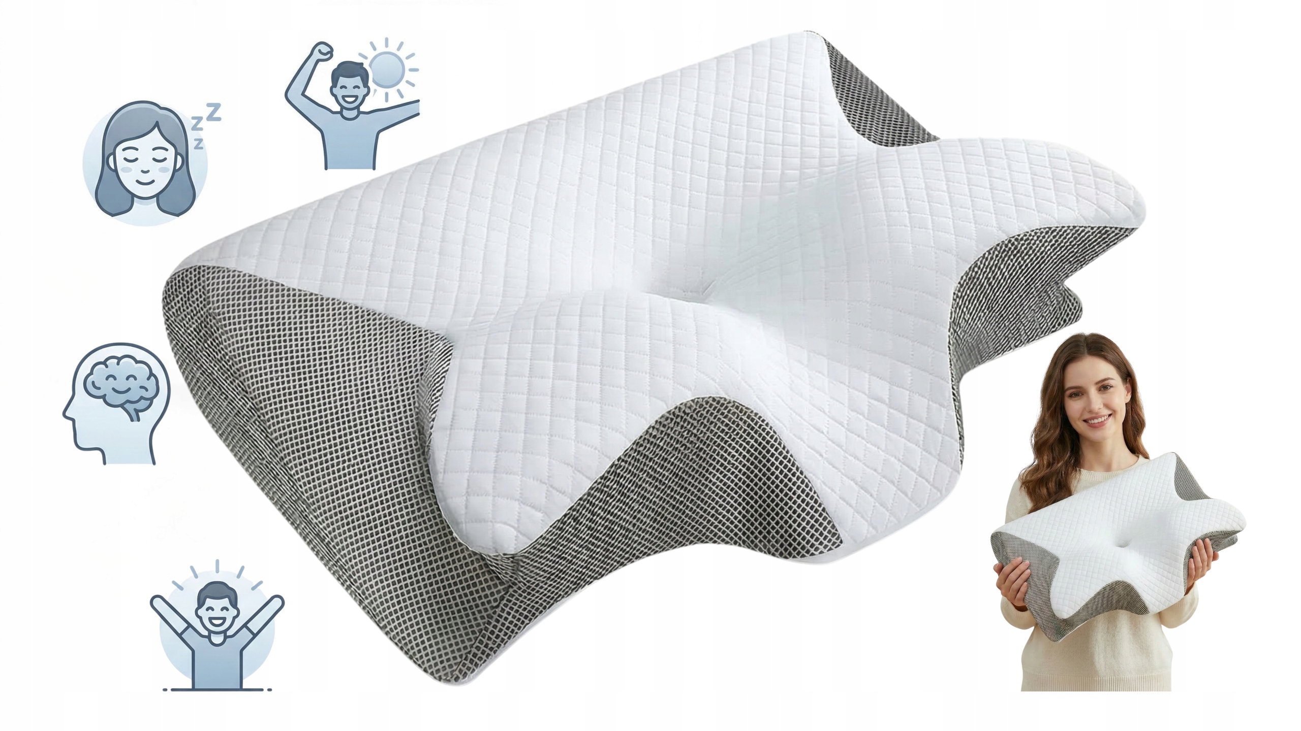 Poduszka Ortopedyczna Do Spania Profilowana Na Ból Karku I Szyi Memory