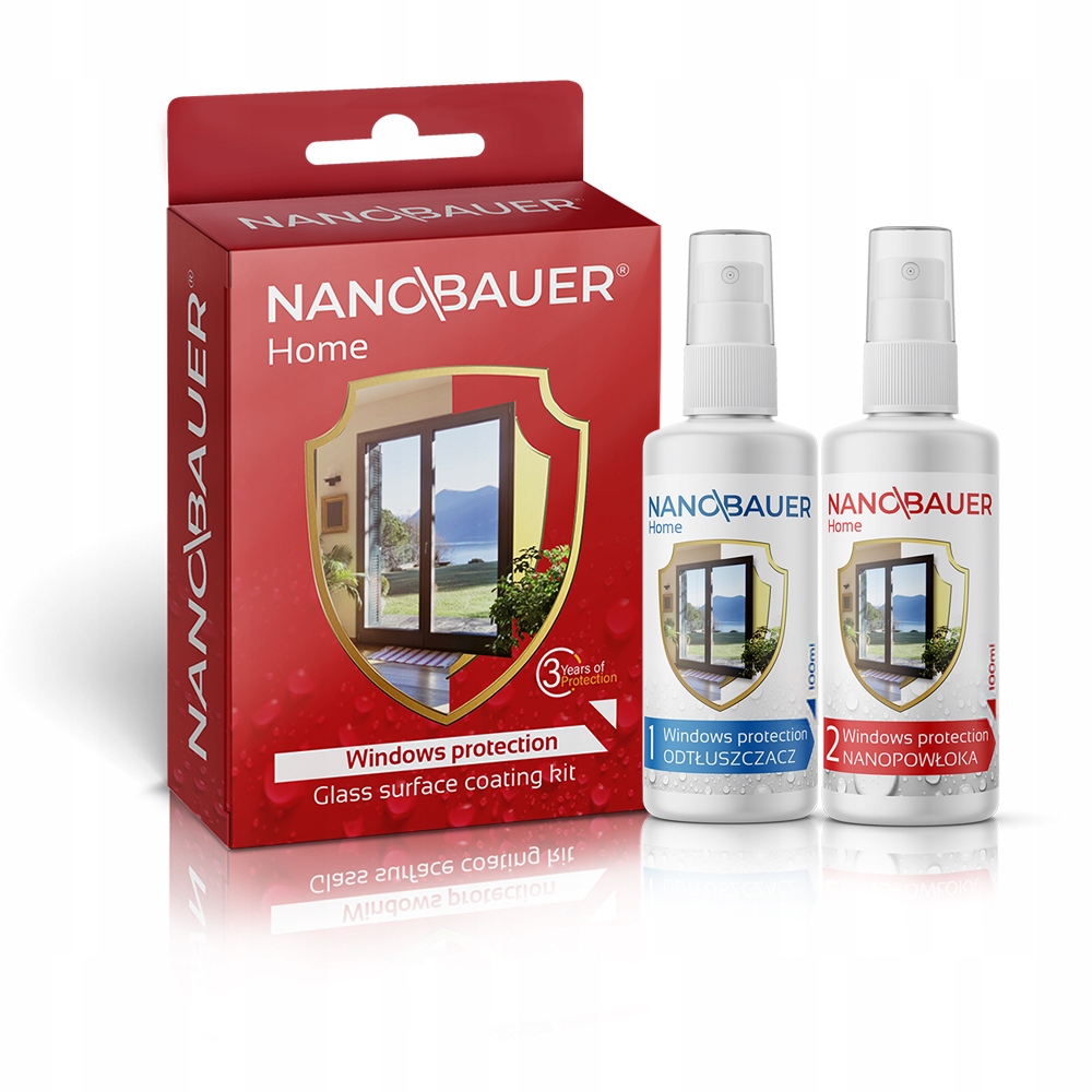 Impregnat ochrona przed zabrudzeniami do okien i szyb szkła Nanobauer 100ml