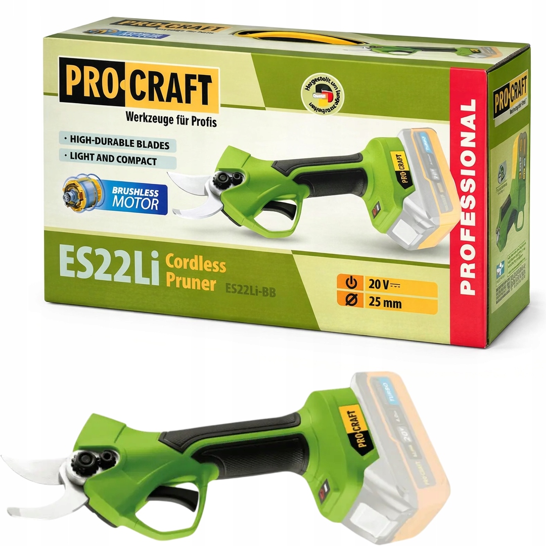 Procraft Sekator akumulatorowy nożyce do cięcia gałęzi 20V Body 25mm ES22LI