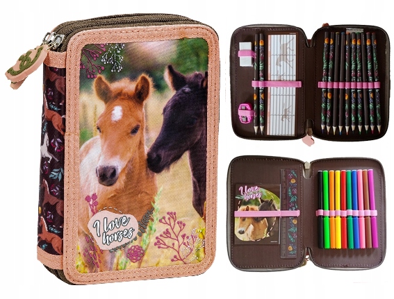 

Piórnik 2KOMORY Z Wyposażeniem Koniki Konie Horse