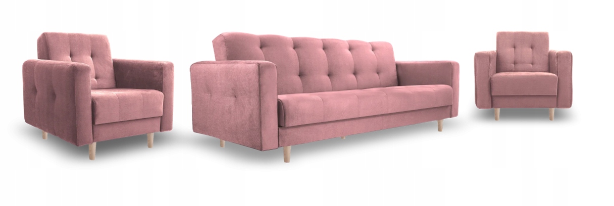 Sada Lizbona II Kronos 29 gauč funkce spaní 2 křesla velur Výrobce