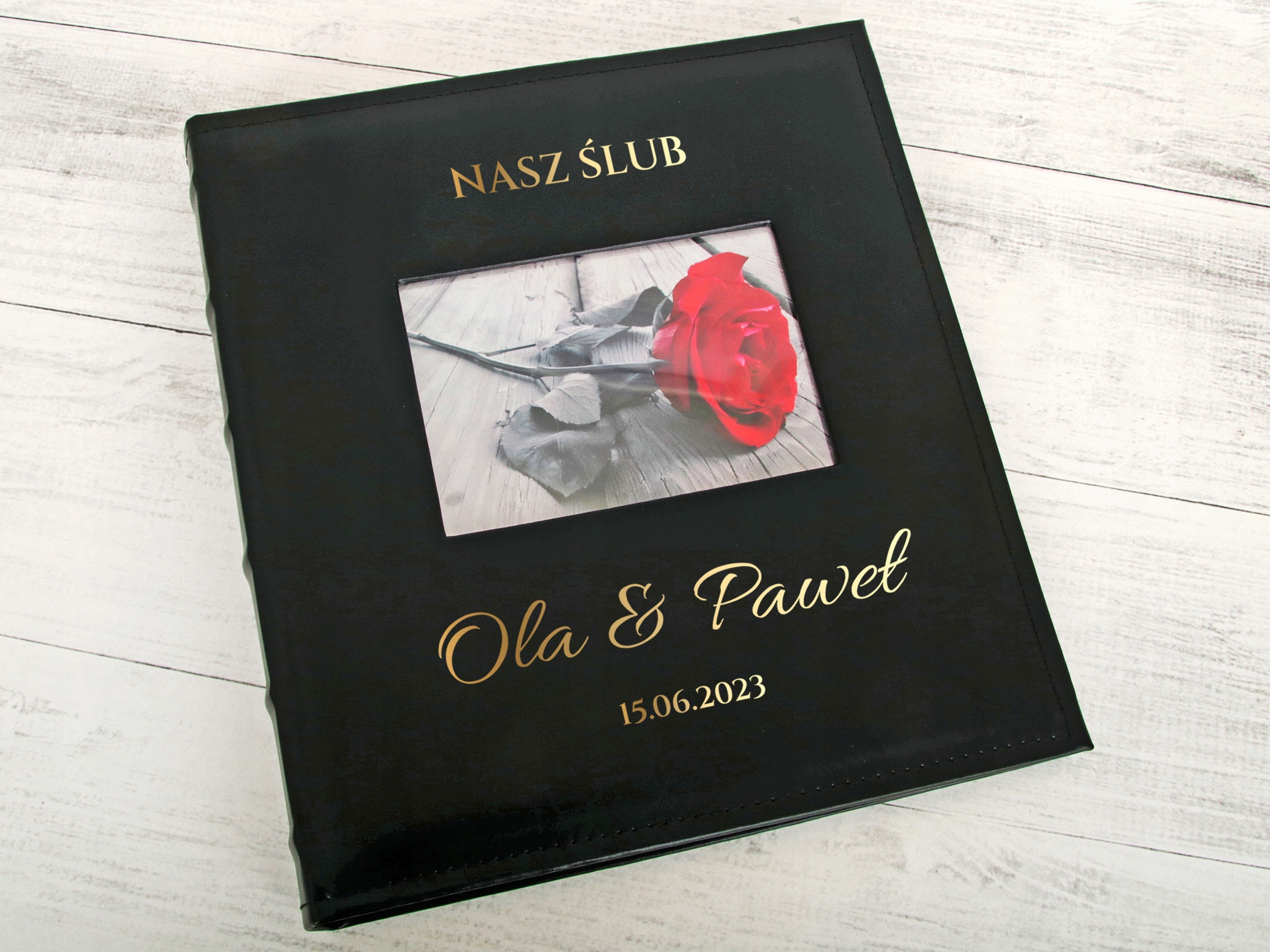Duży album NA ŚLUB 30 kart Prezent ZŁOTY NADRUK
