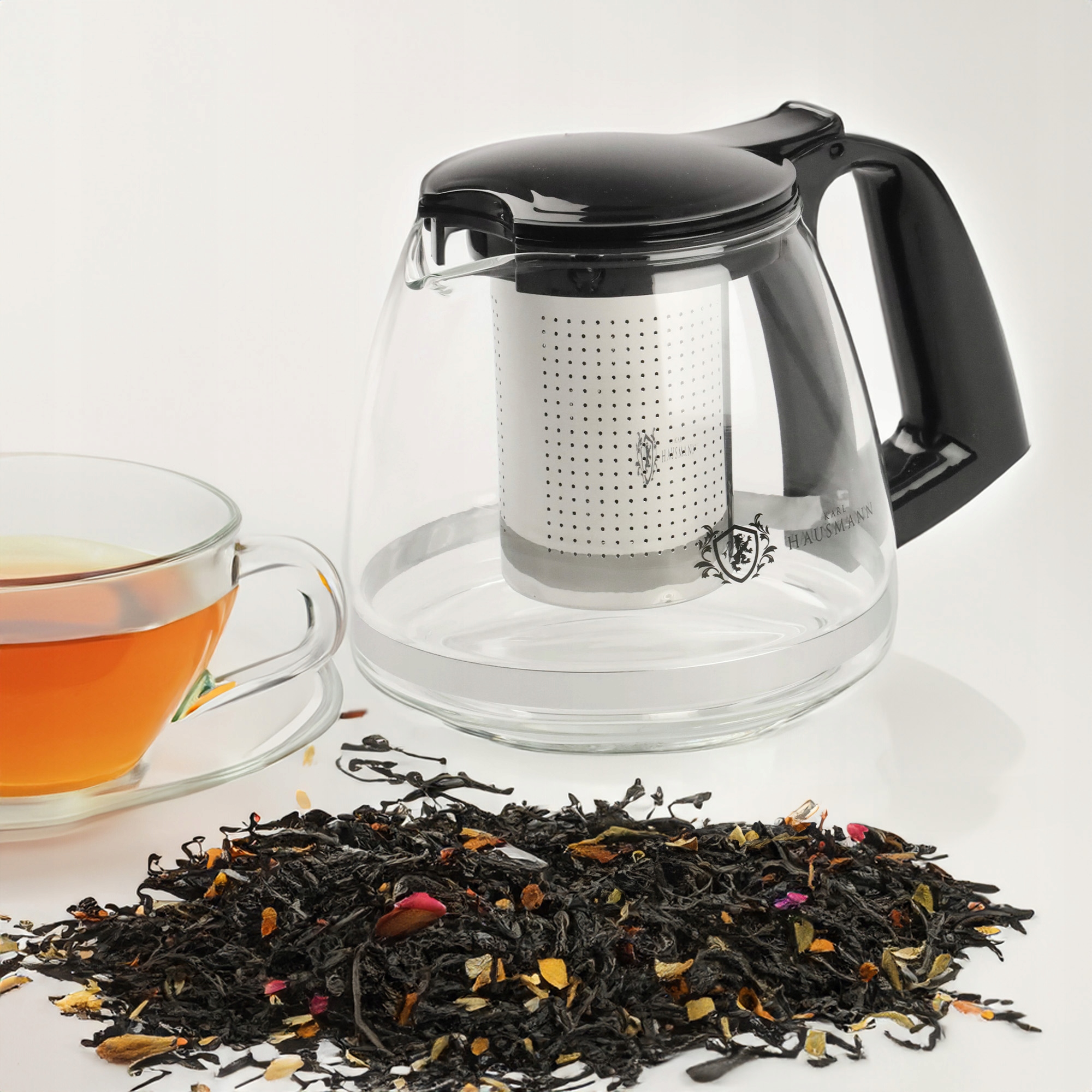 DZBANEK SZKLANY Z STALOWYM ZAPARZACZEM ZAPARZACZ DO HERBATY ZIÓŁ 750 ML