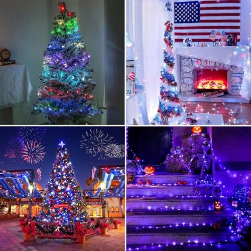 AURIOSTAR Lampa Świąteczna 60M 600LED Z Pilotem Timerem 8 Trybów IP44 — miniatura 10