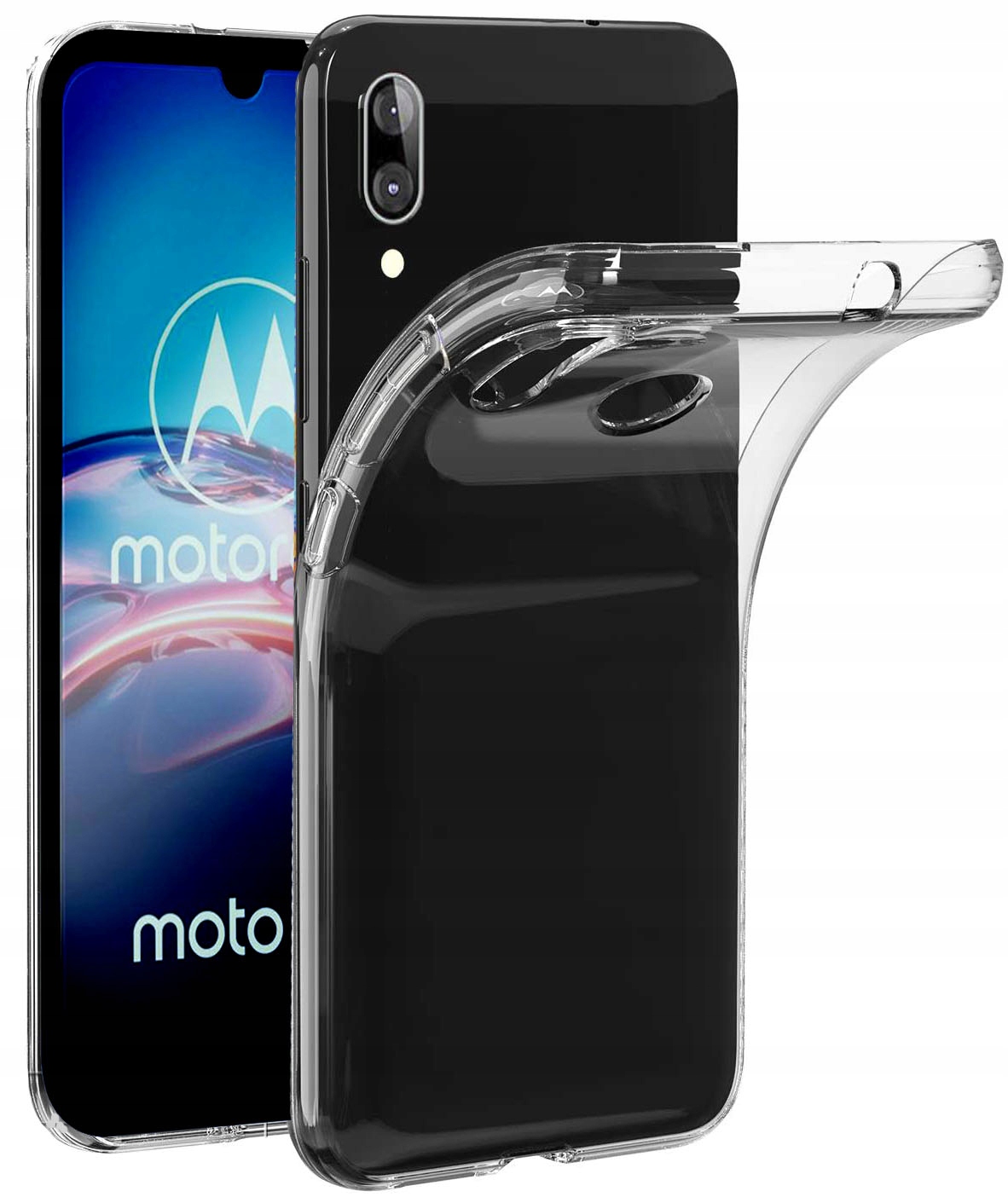 

Etui do Motorola Moto E6S Przezroczyste Slim+SZKŁO