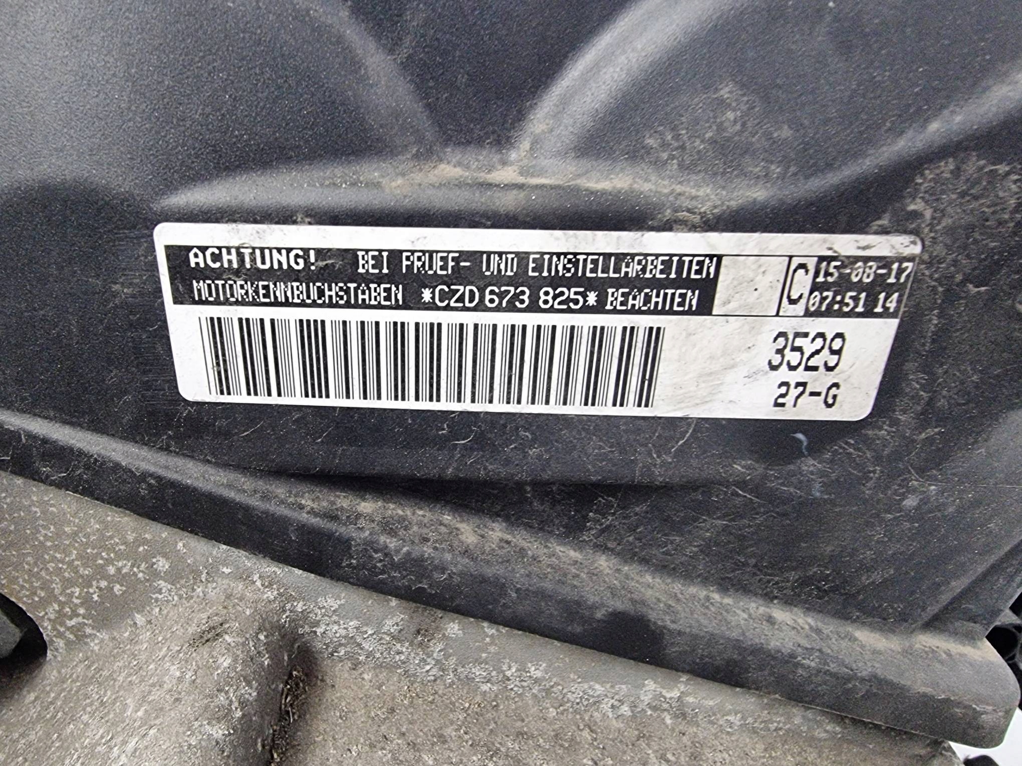 engine pillar CZD 1.4 TSI 150 KM VOLKSWAGEN GOLF VII