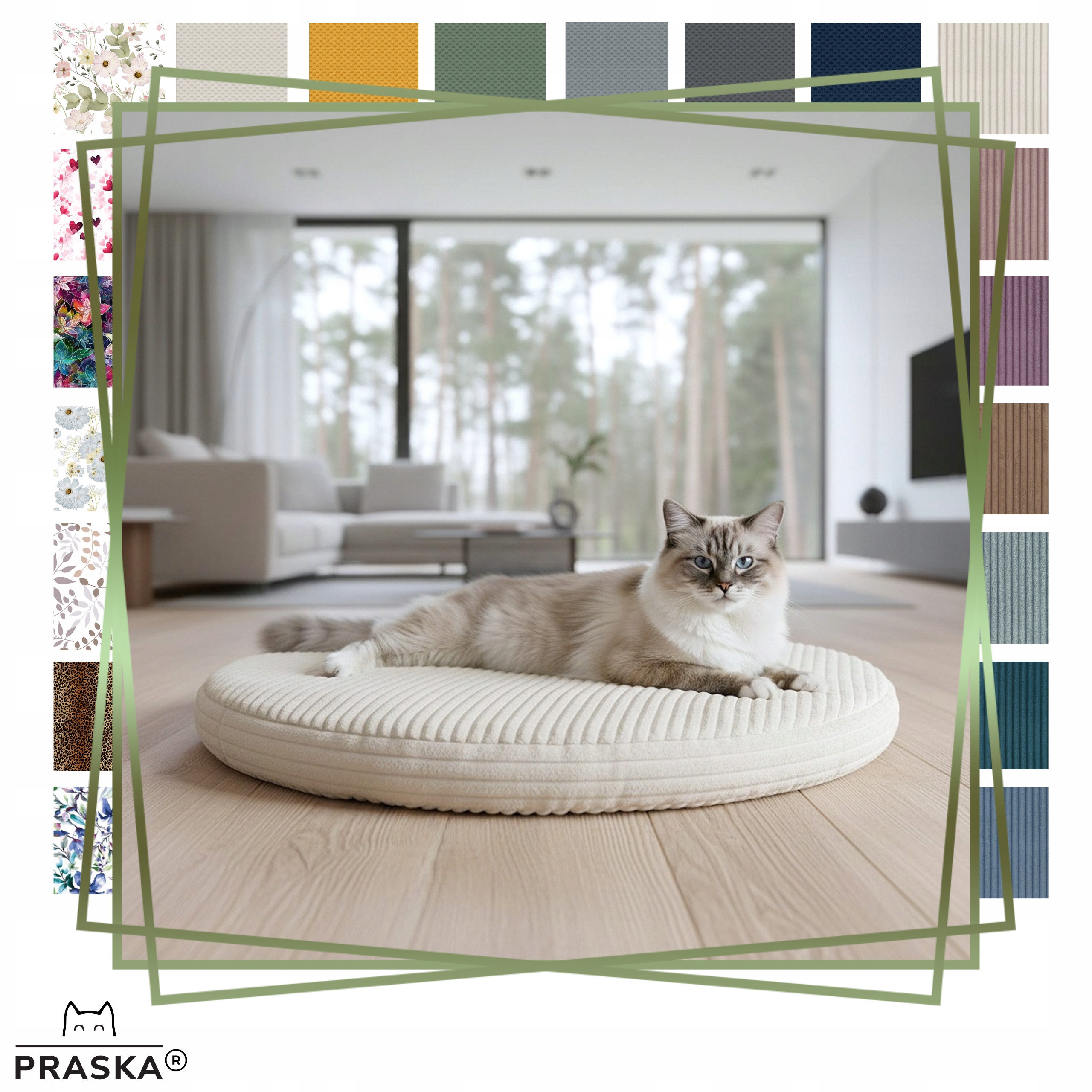 Pelíšek Pro Kočky matrace Kulatý výběr barev 70 cm Pražská Pl Výroba