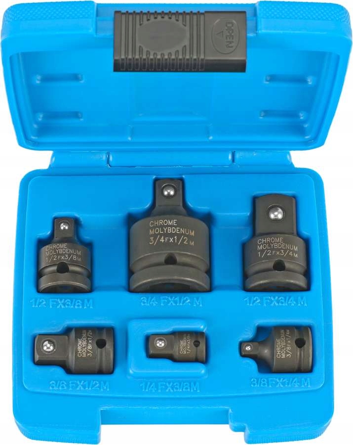 Adaptery udarowe 1/4"-3/4", 6 cz.