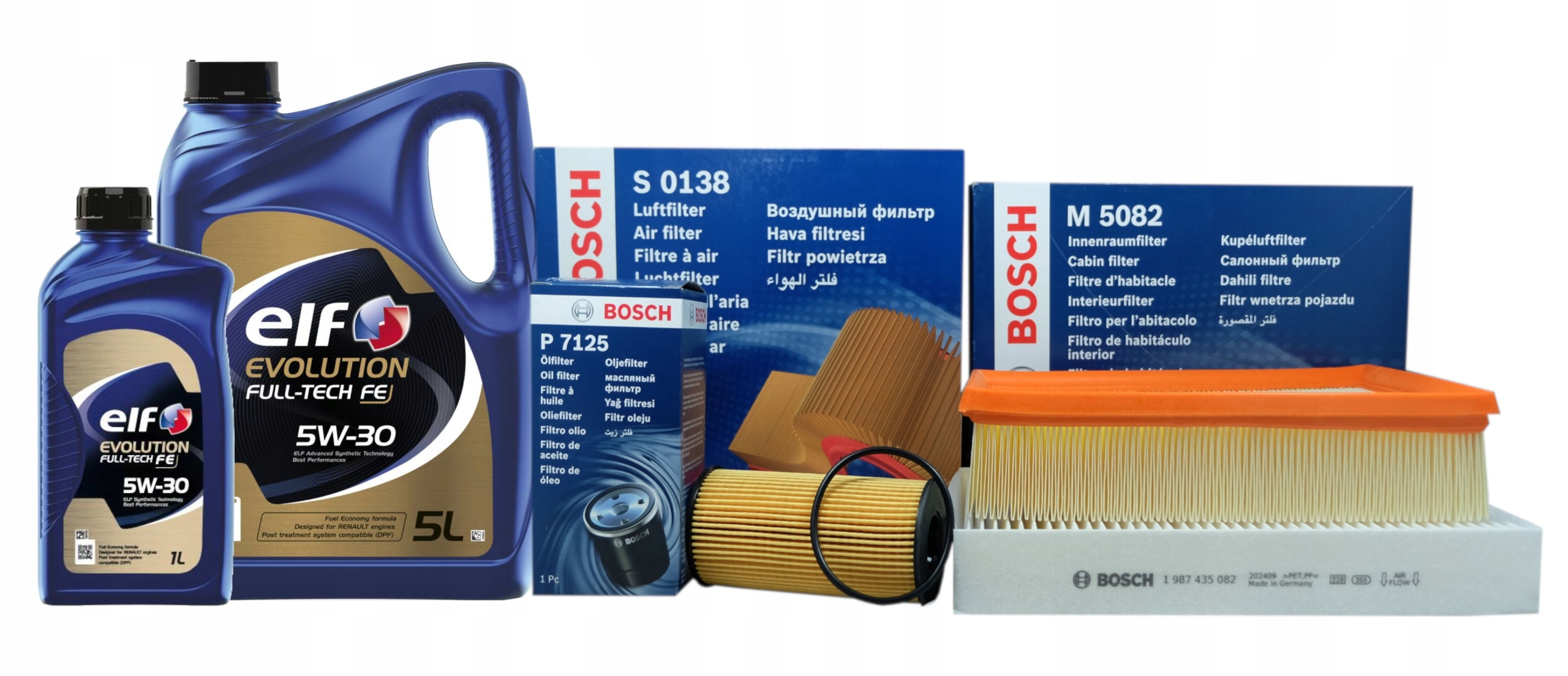 3 x Filter Bosch olej 5W30 Elf Full Tech Renault Scenic/Grand 3 1.6 dCi