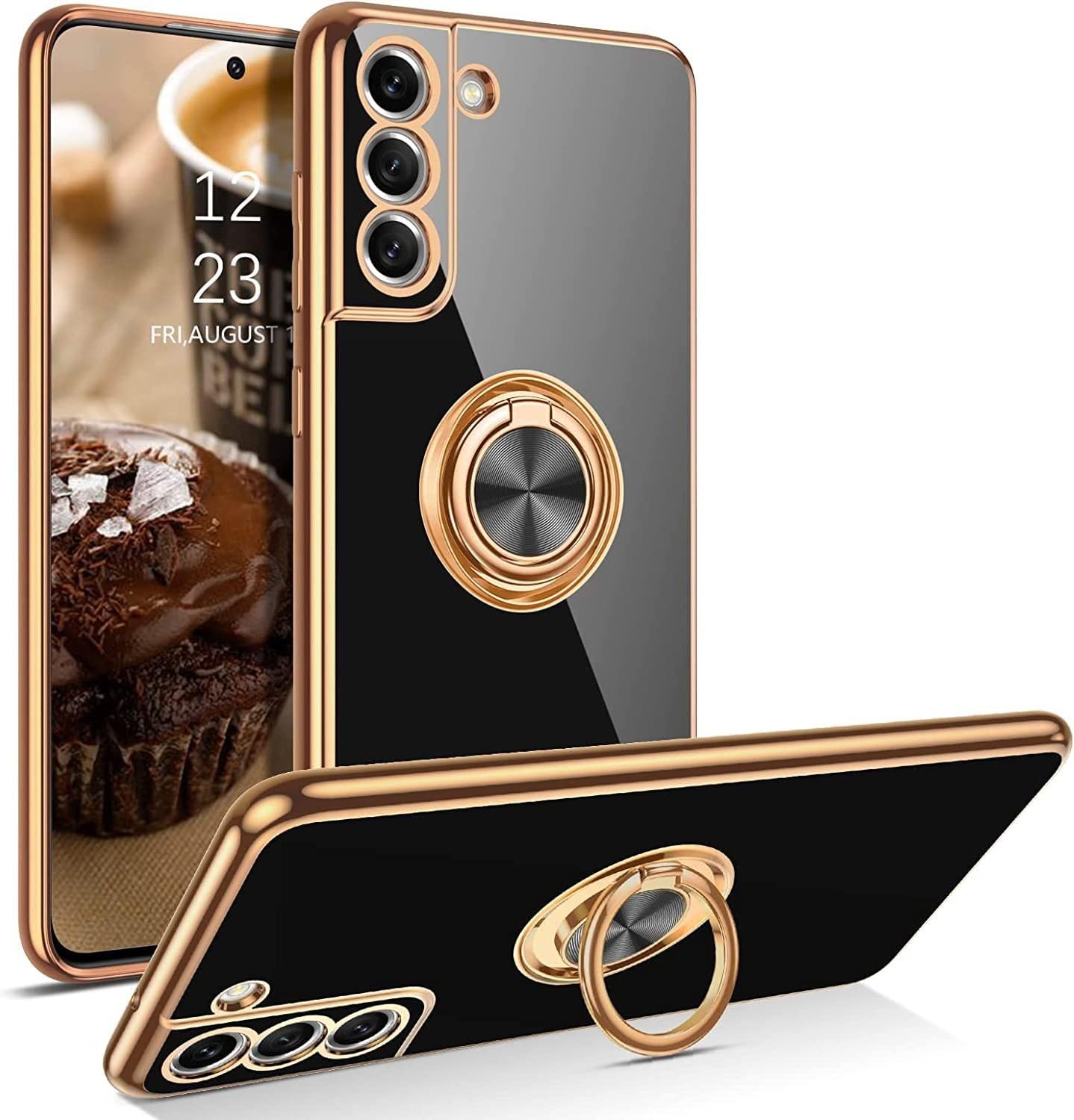 

Etui Glamour Ring Szkło do Samsung Galaxy S22