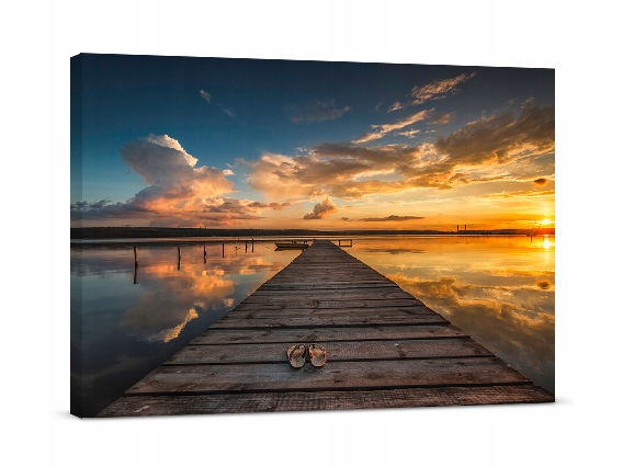 

Foto-obraz Góry Molo zachód słońca 60x40 cm
