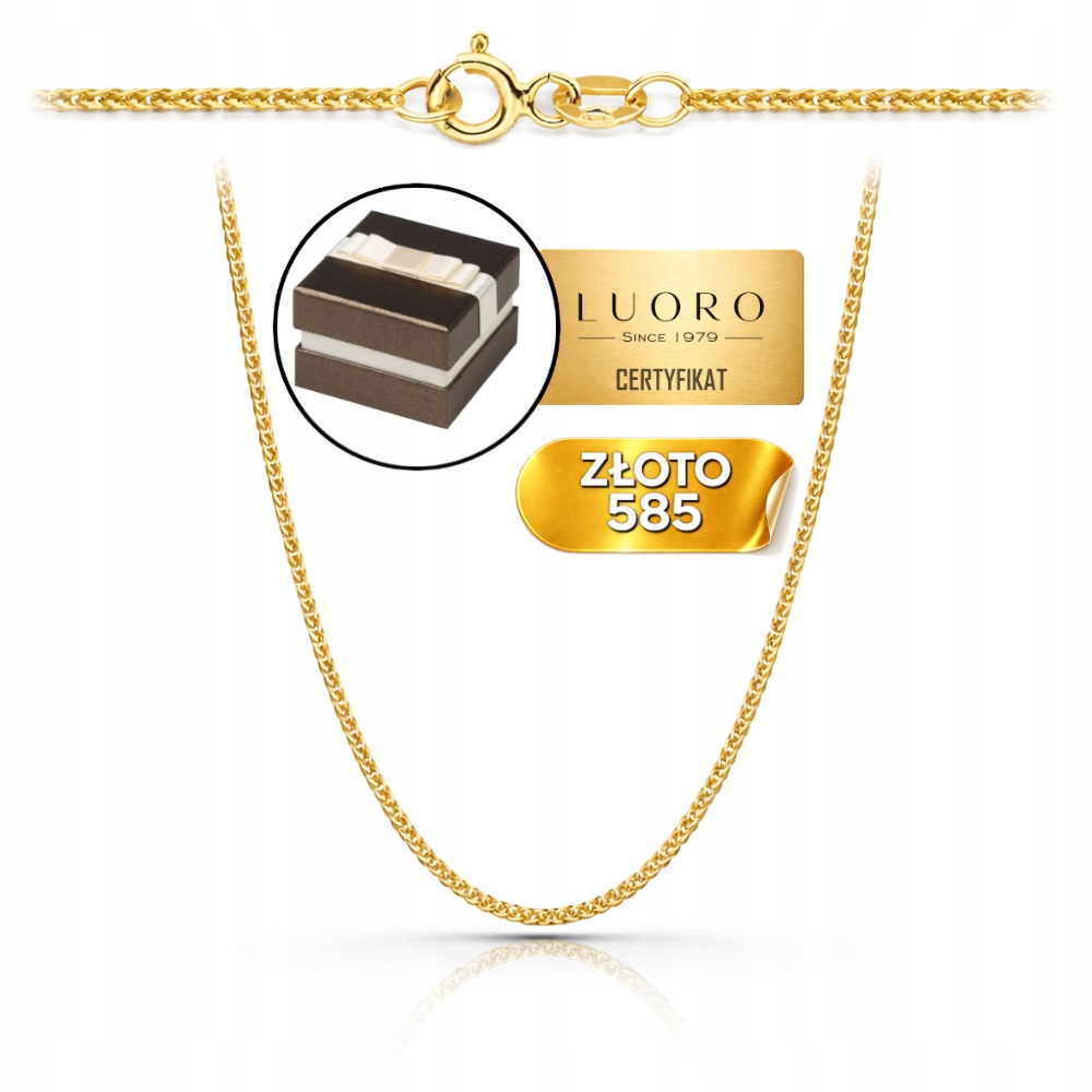 Řetízek Zlatý 585 14K Vazba Liščí Ocas 50 CM Elegantní Klasický