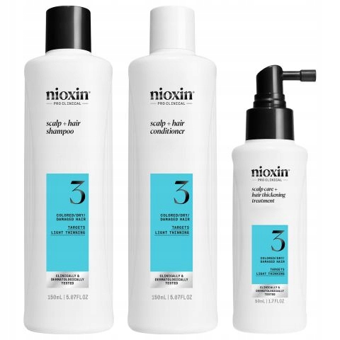 Nioxin 3 Sada pro barvené vlasy s lehkým řídnutím 150+150+50 ml