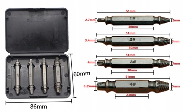 WYKRĘTAKI DO ZERWANYCH URWANYCH ŚRUB W ETUI W12 Marka inna