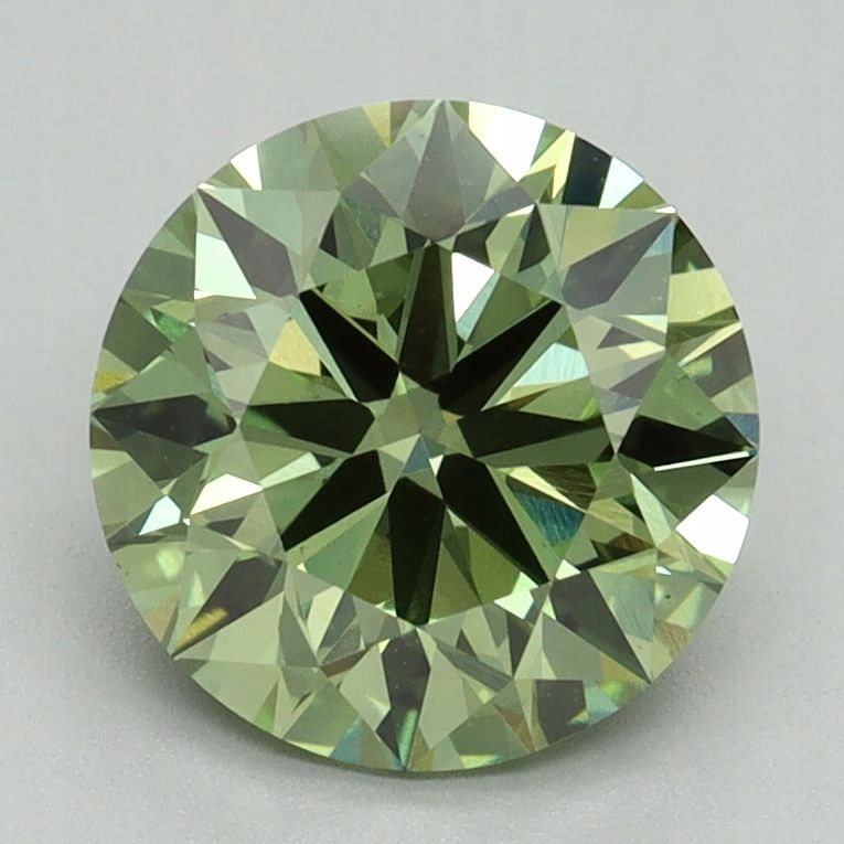 Diament laboratoryjny kolorowy 2.07ct ROUND Fancy Vivid Green VS1 (IGI)