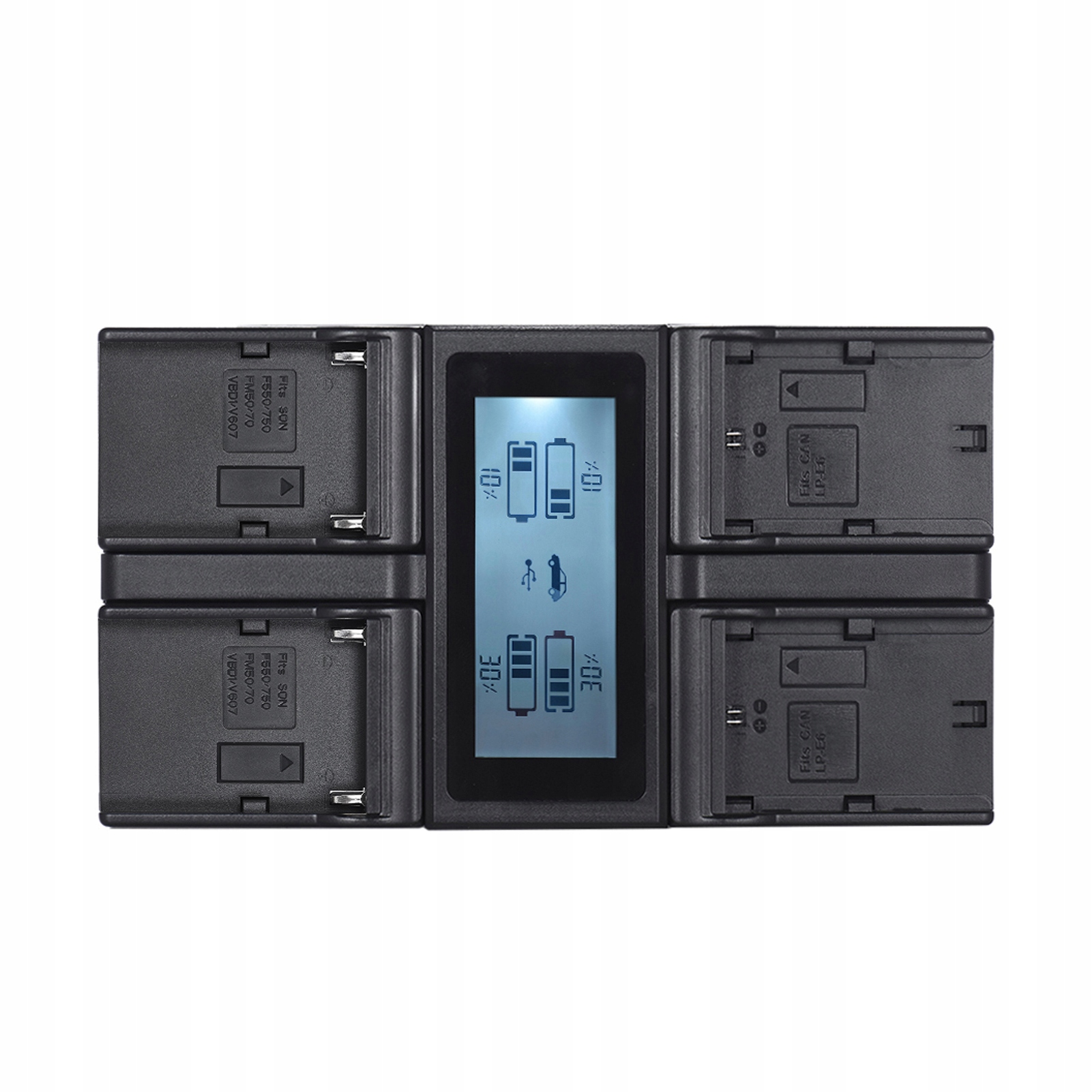 Andoer LP-E6 LP-E6N NP-F970 4-Channel Digital