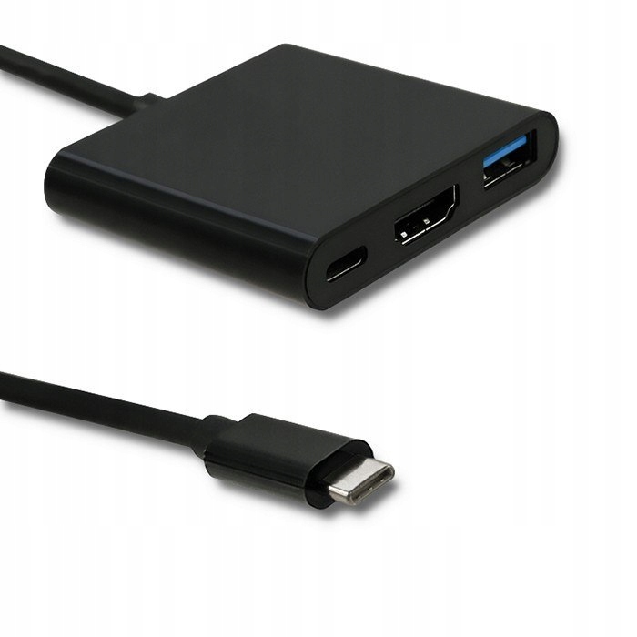 Qoltec Hub Adapter USB-C 3.1 3w1 / USB 3.0 / HDMI 4K / USB-C 3.1 PD 100W