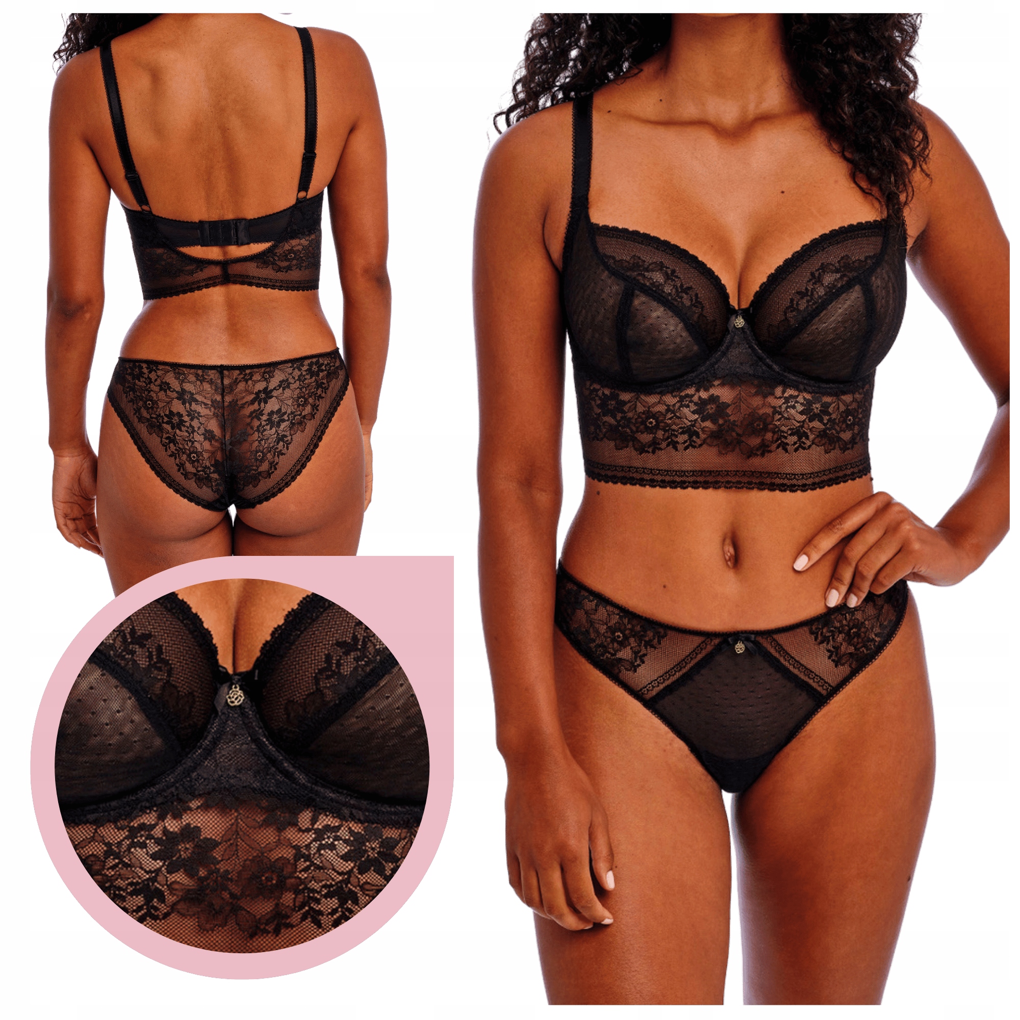 Podprsenka Freya Sydnie Longline polokorzet černá měkká podprsenka 36E/80F