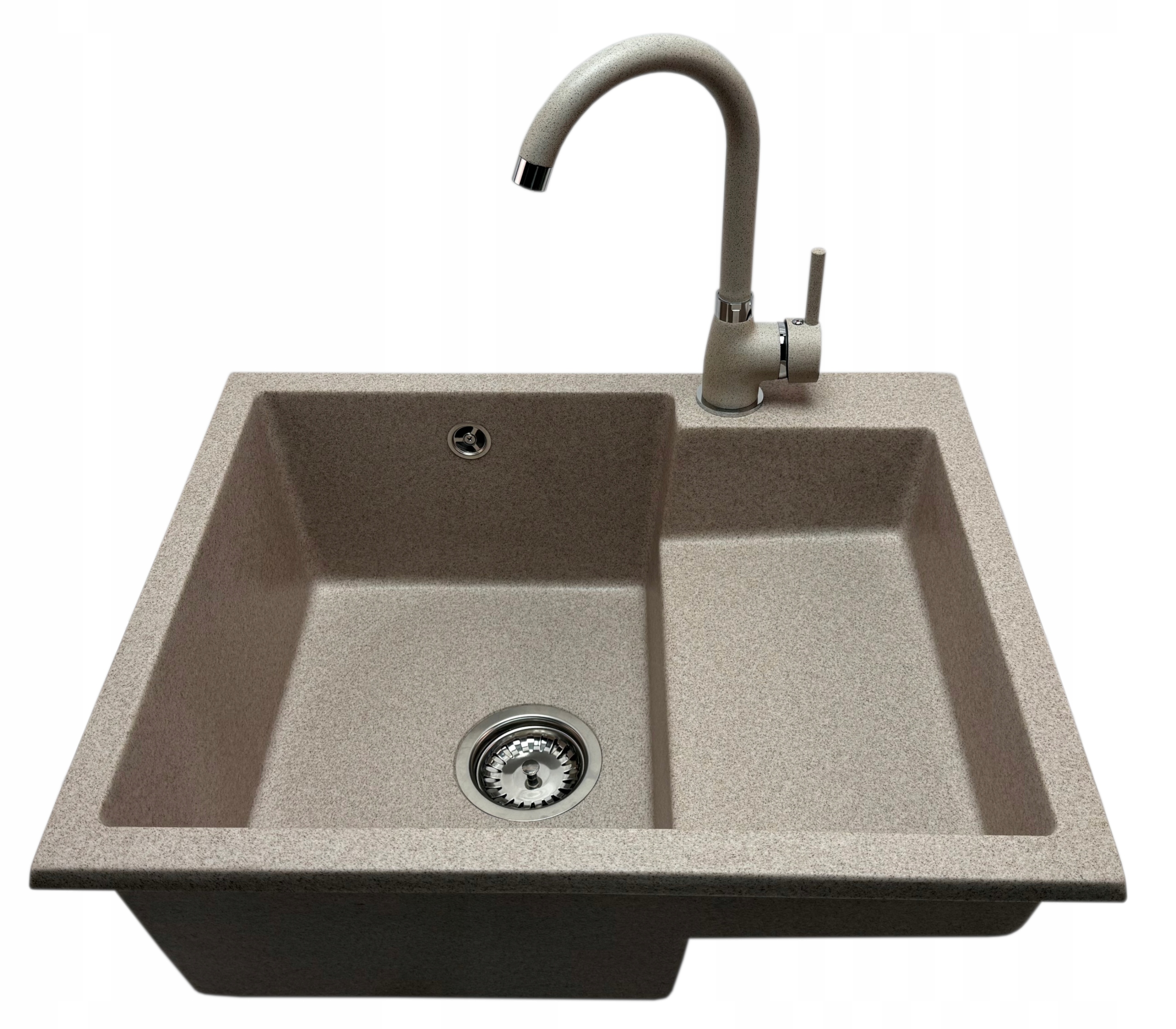 zlewozmywak beż comaz jednokomorowy do szafki 60 cm bateria