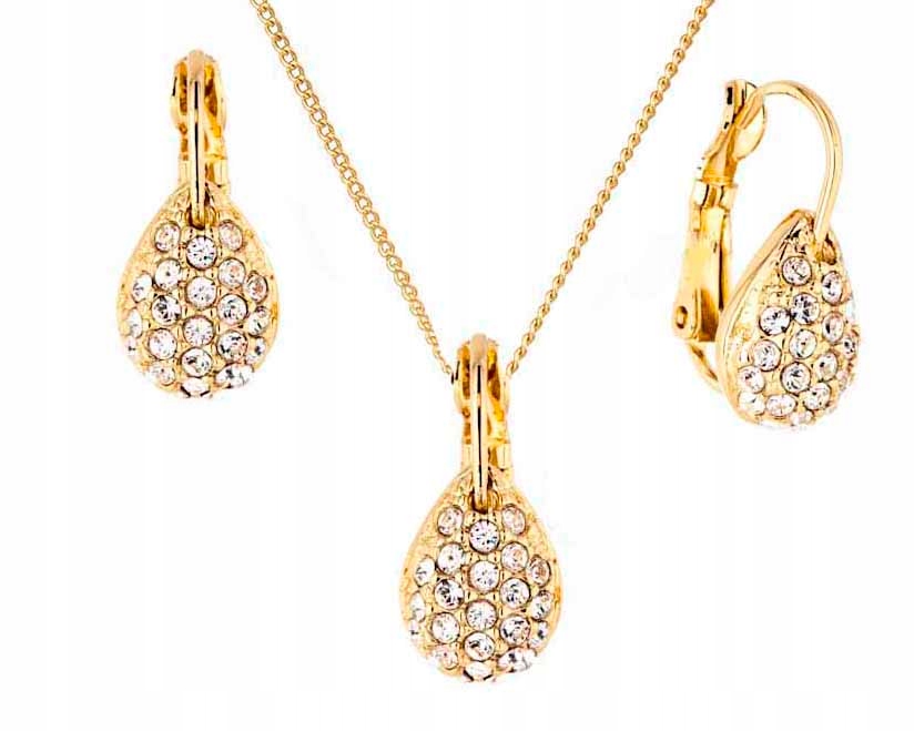 Zlatý Komplet Šperků Zdobený Jemnými Krystaly Colibra