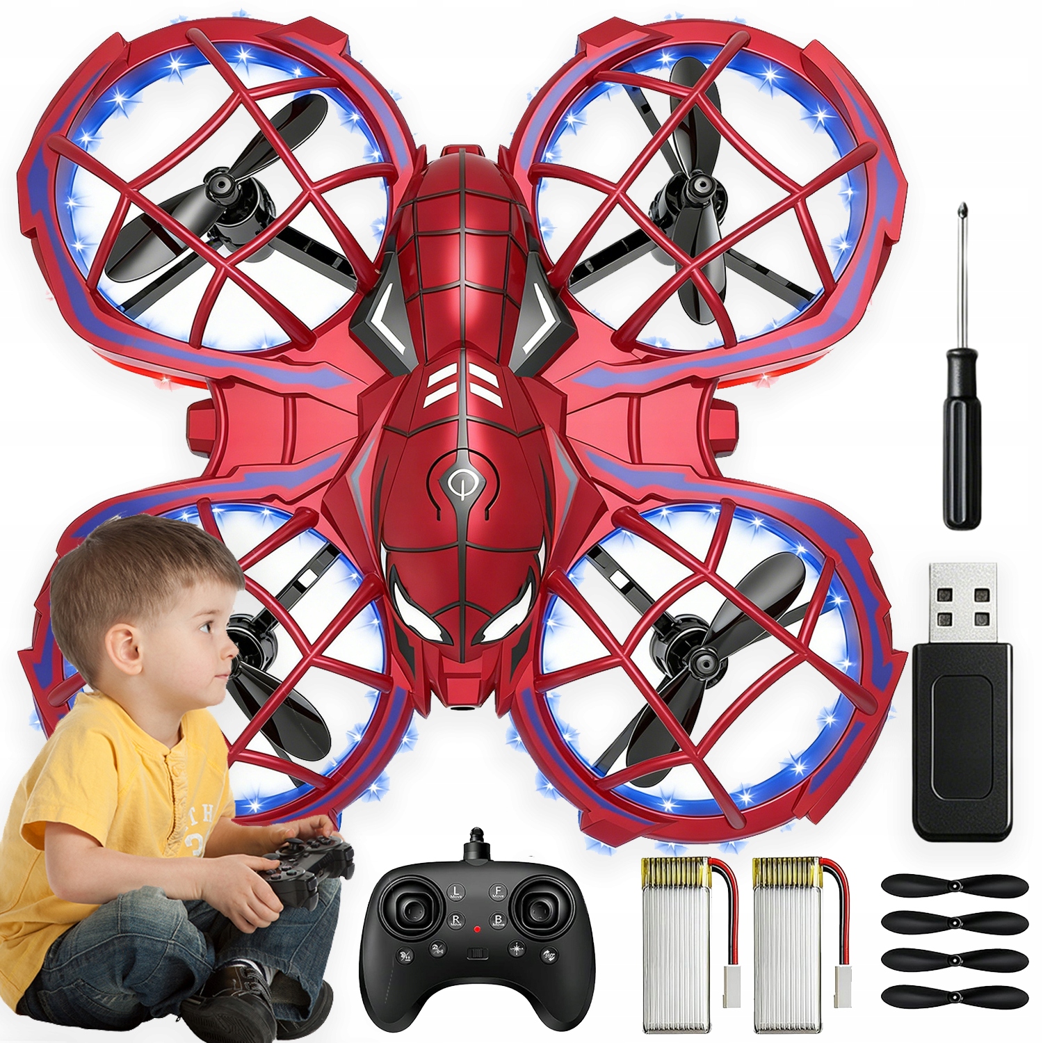 Mini Dron Quadrocopter Turbo Akrobacje Futerał Akumulator Osłony Dla Dzieci