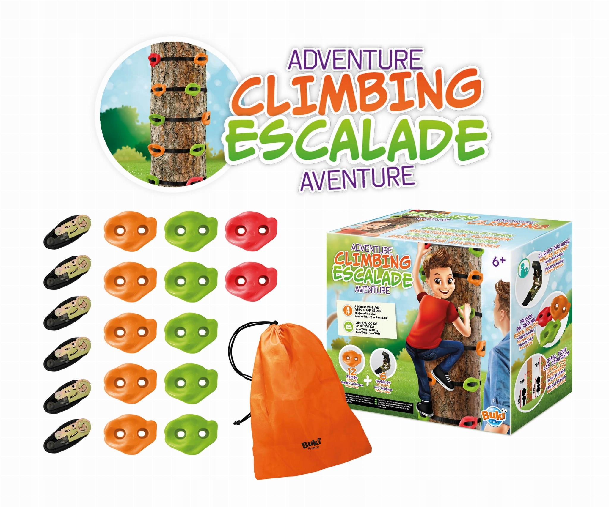 Buki úchytky pro lezení na stromě po stromech Lezecká sada
