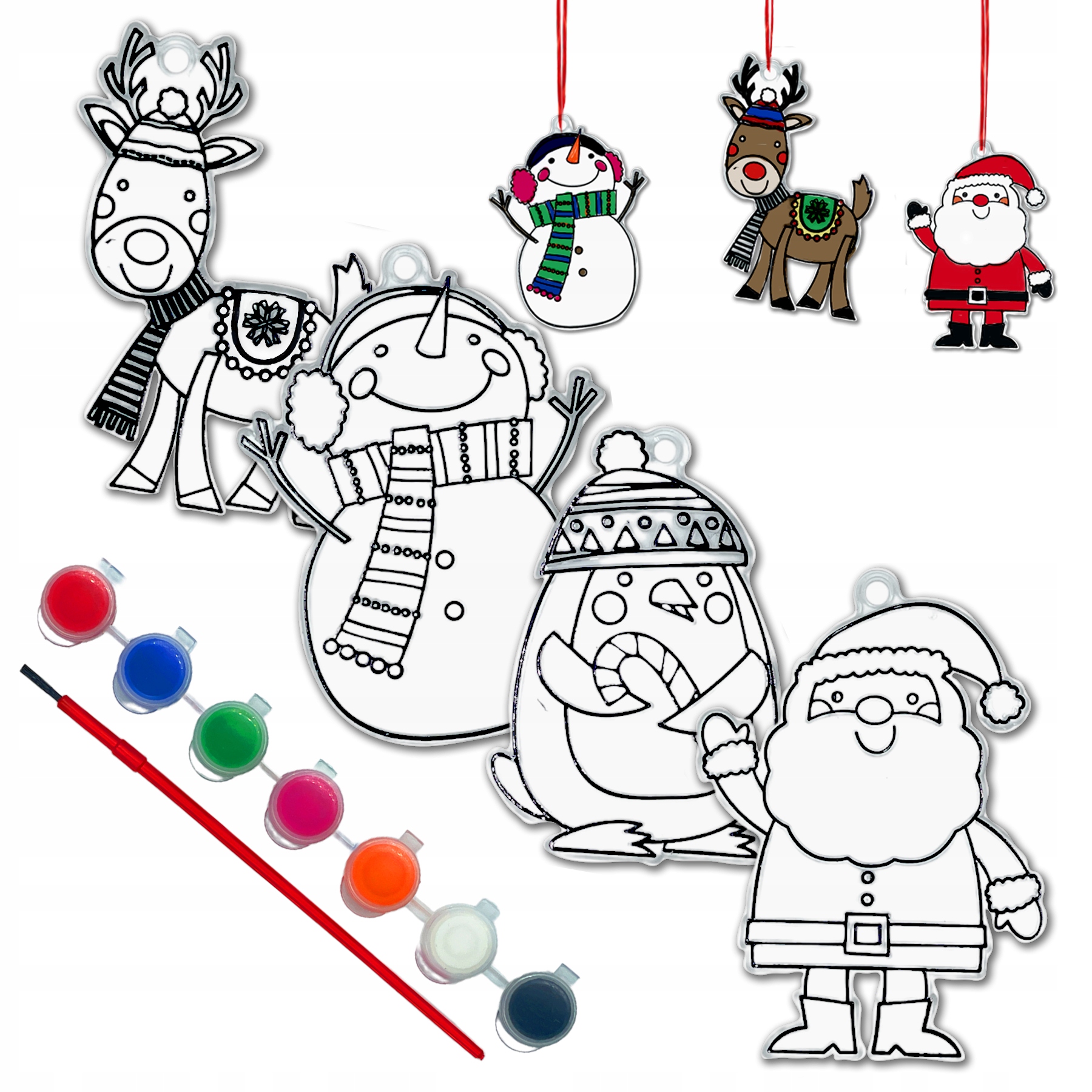 

4x Bombka Do Malowania Zawieszka Choinkowa Witraż