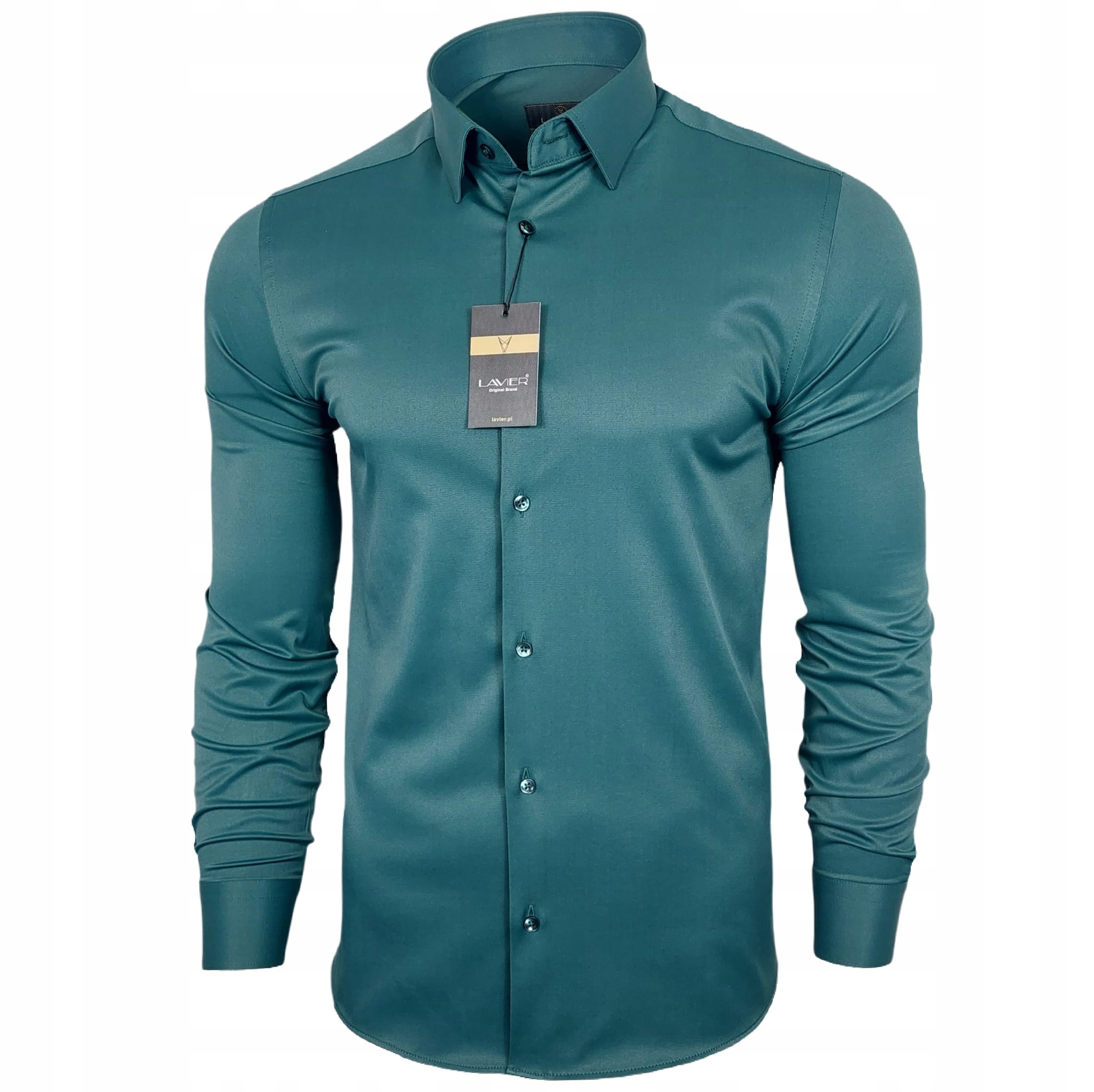 Pánská košile Lavier Lahvově Zelená Barva – elegantní Slim bavlněná vel. XXL