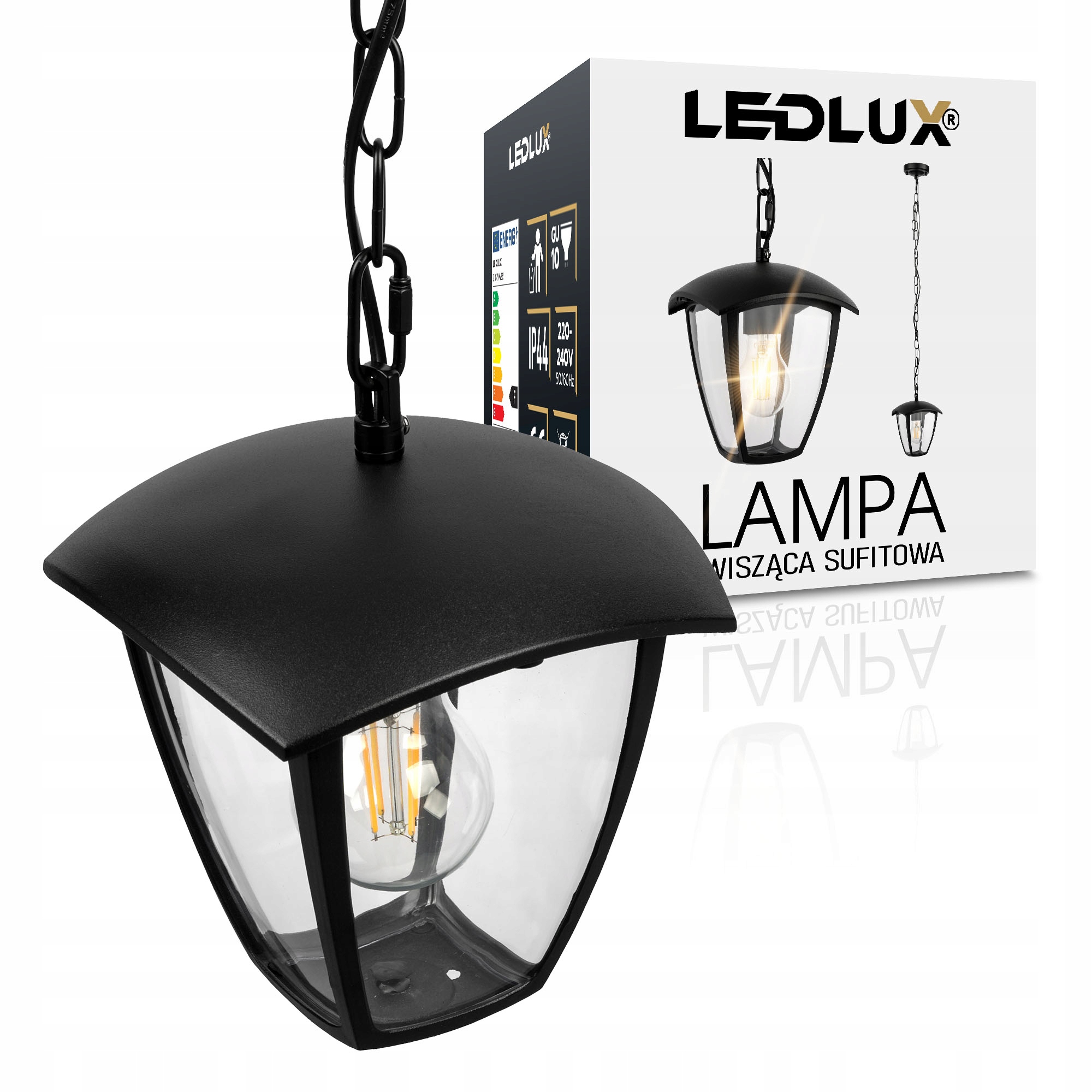 Lampa Elewacyjna Wisząca LED Kinkiet Ogrodowy LATARNIA Nowoczesna E27 EAN (GTIN) 5905476778284