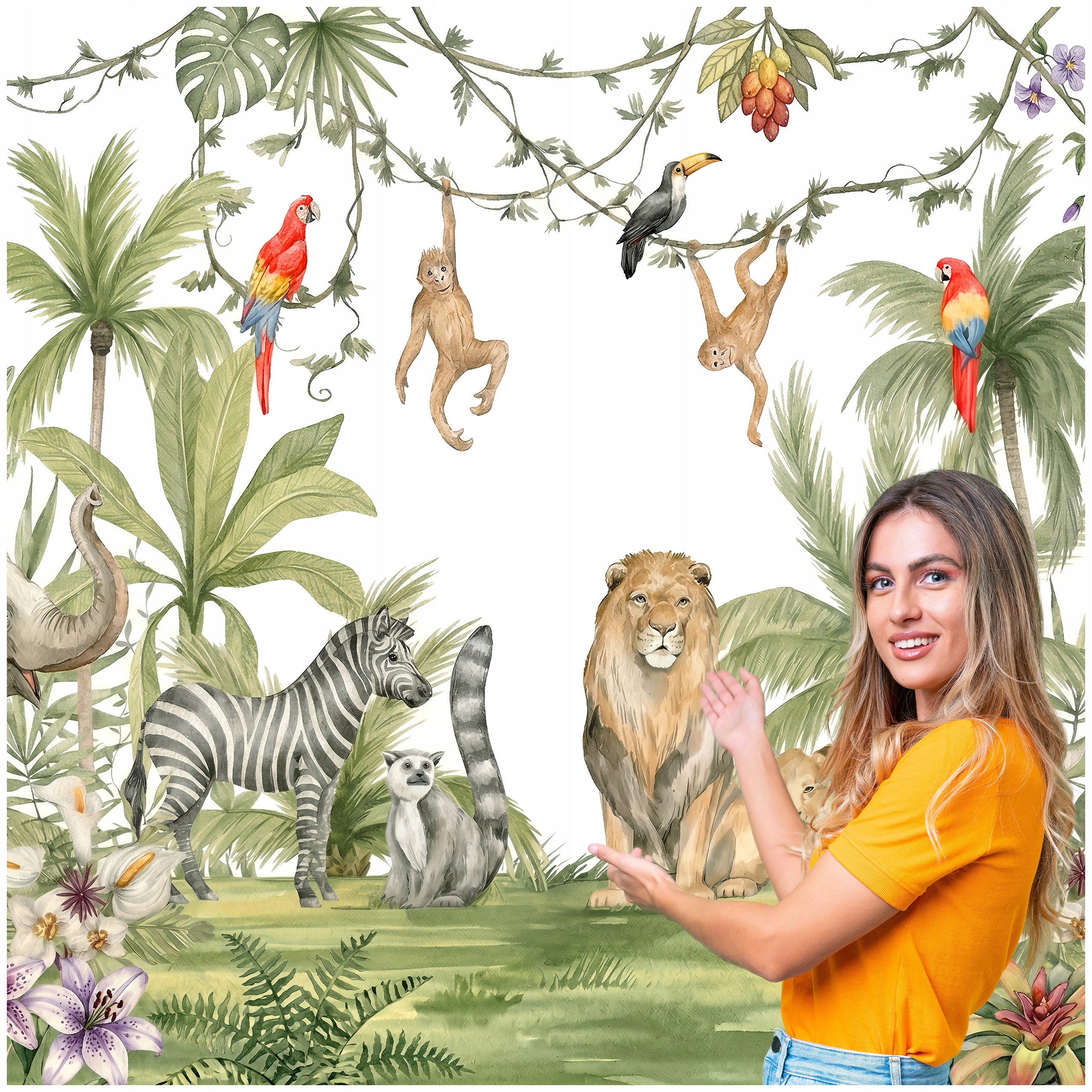 Fototapeta Pre Deti džungľa safari divoké zvieratá 490x280 DS02W