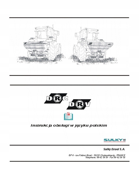 Sulky DRC, DRV - instrukcja obsługi rozsiewacza