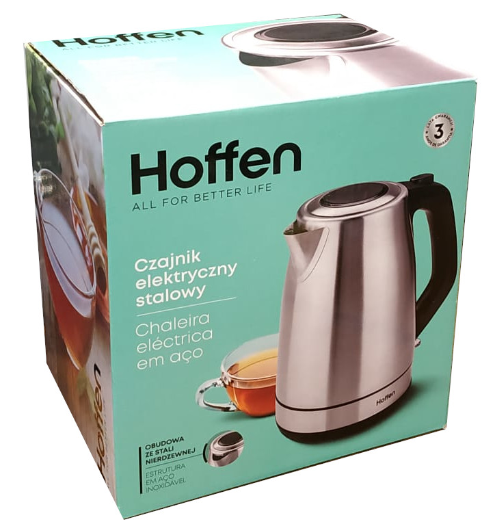 Czajnik elektryczny Hoffen metal 2200 W 1,7 l srebrny/szary