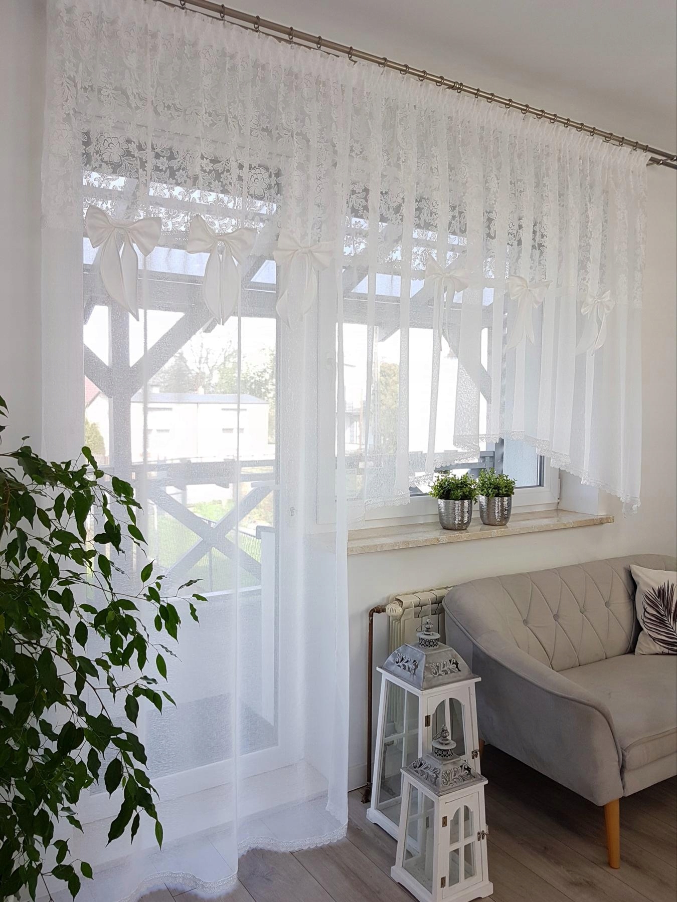 Komplet Balkonowy Zestaw Balkon Markizeta Etamina Do Salonu Taśma 300CM