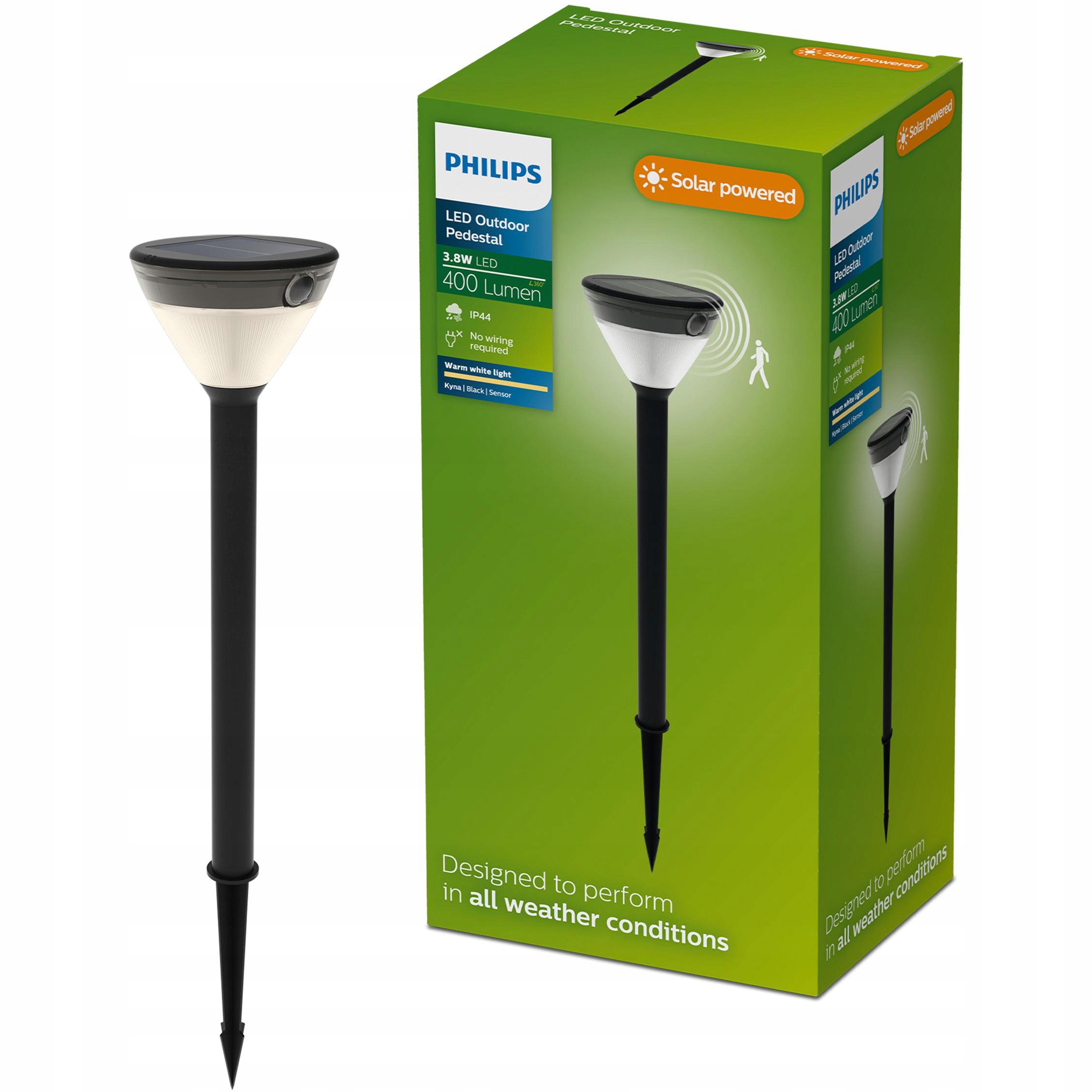 Solárna záhradná lampa zapichovacia 3.8 W 2700K IP44 Snímač pohybu Kyna Philips