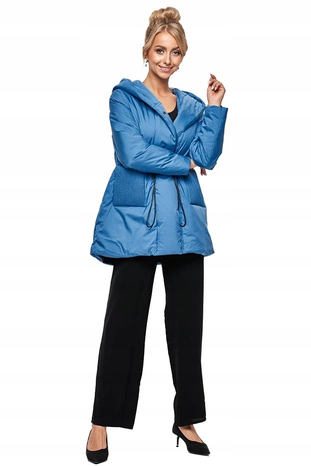 Lehká Bunda S Kapucí HO-22 Modrá S (36)
