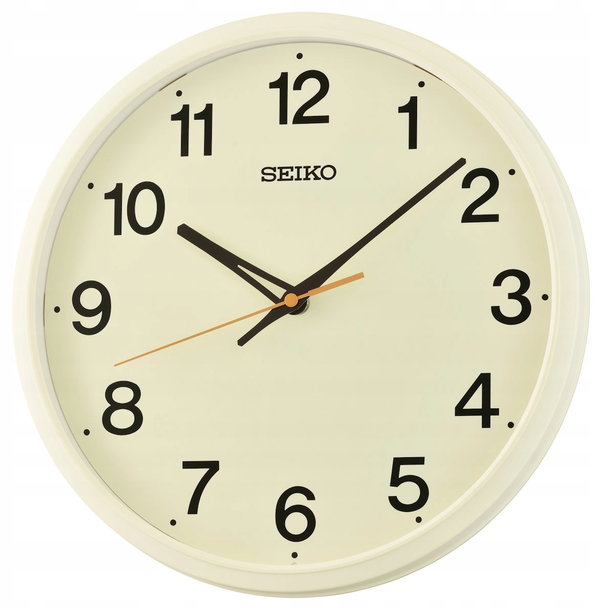 Čitateľné Klasické Krémové Okrúhle Japonské Hodiny Seiko QHA019C 30,5 cm