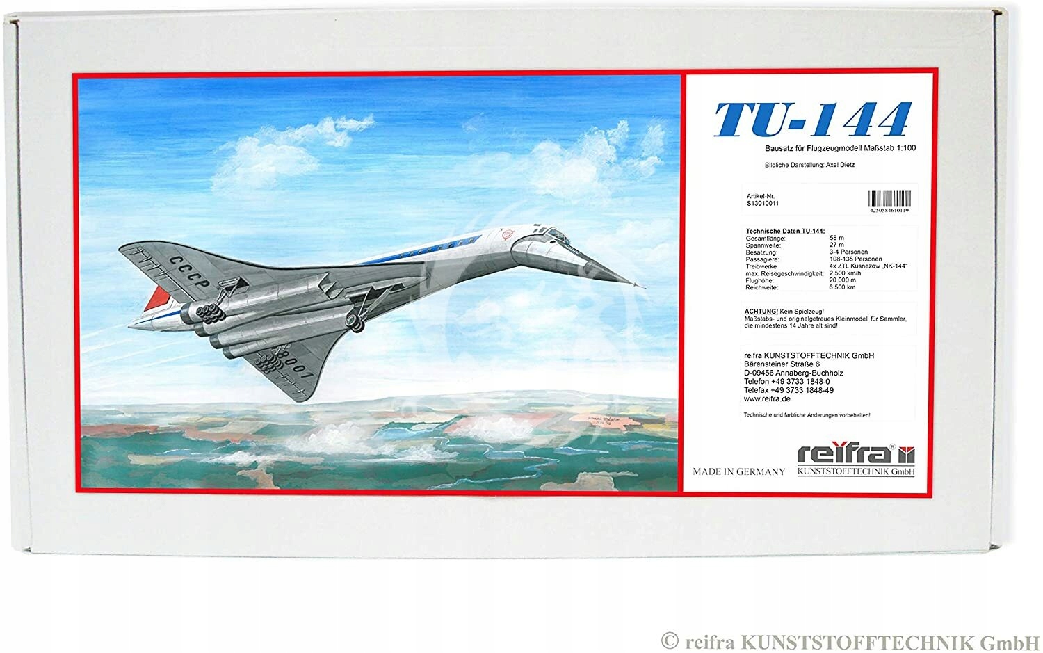 Tu-144 Plasticart Reifra měřítko 1/100