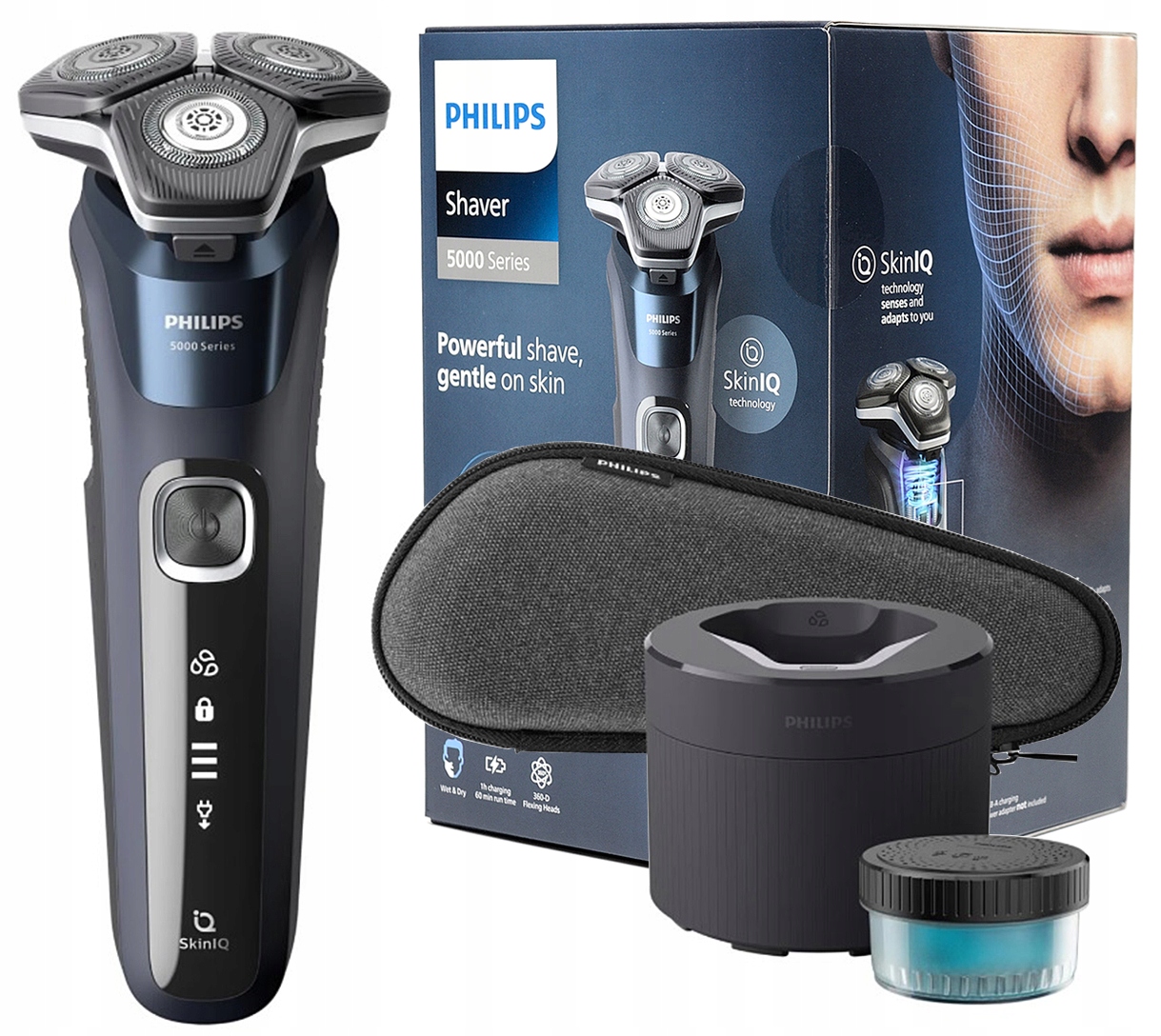 Golarka Philips Series 5000 S5885/50 w zestawie stacja czyszcząca i etui