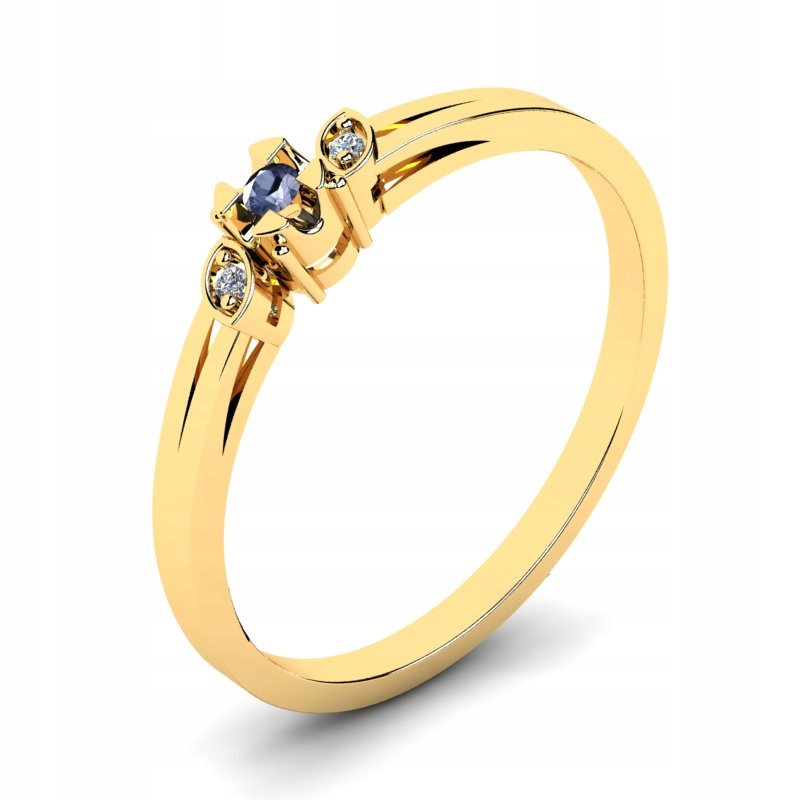 

Pierścionek Złoty Z Tanzanitami I Brylantami