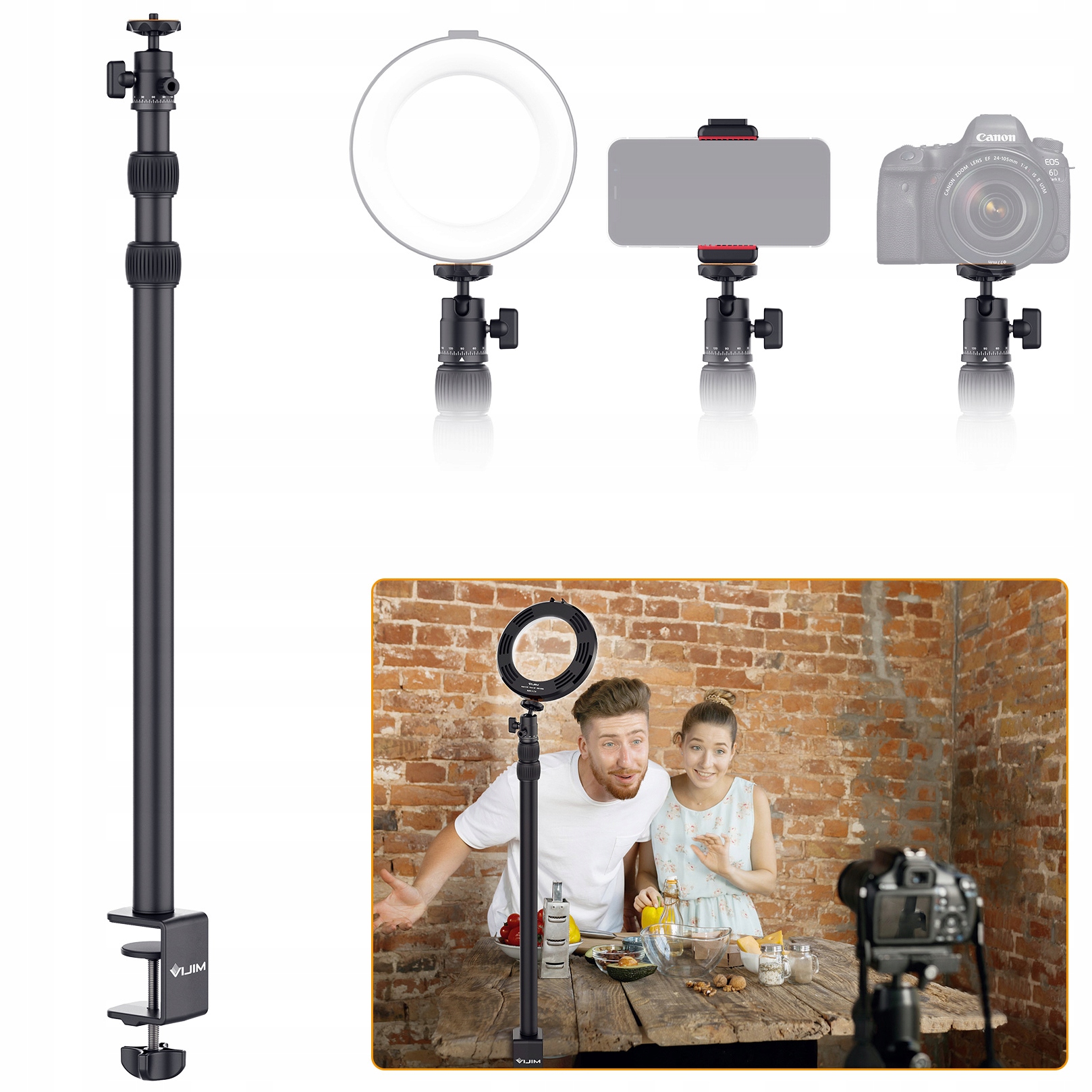 Ulanzi VIJIM LS03 Regulowany uchwyt stołowy do kamery i oświetlenia LED Stan opakowania oryginalne